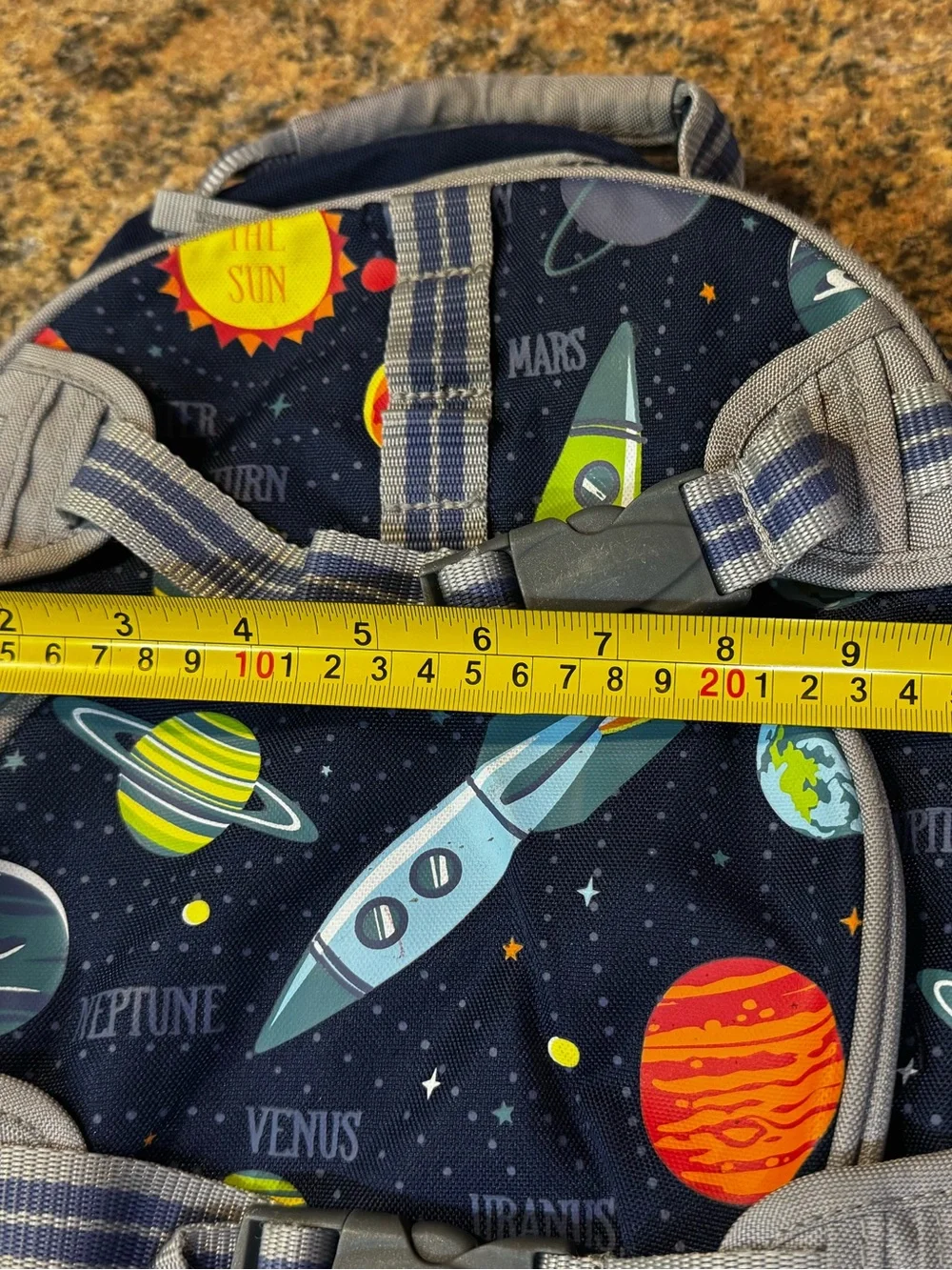 Pottery Barn Kids Mackenzie Small Backpack Navy Solar System Planets Rocket Ship